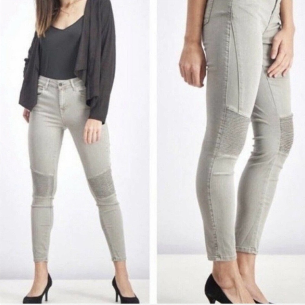 Pistola Revolve Light Grey Skinny Moto Jeans 29 Rider Edgy Grunge Punk Biker